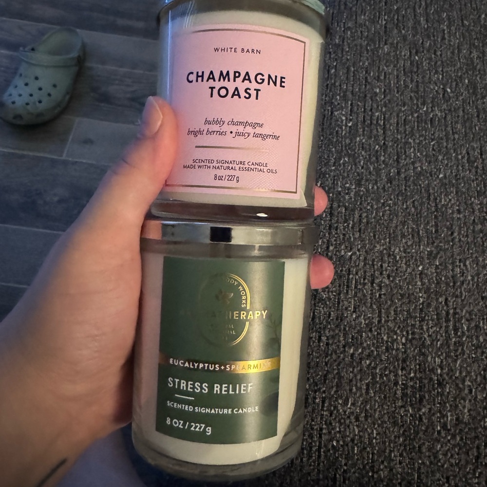 Bath and body works aromatherapy stress relief and champagne toast